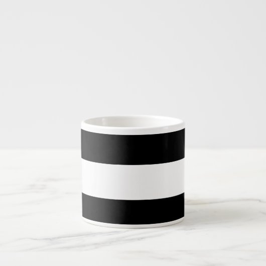 Modern zwart-wit Stripes patroon Espresso Kop (Voorkant)