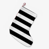 Modern zwart-wit Stripes patroon Kleine Kerstsok (Voorkant (Hangend))