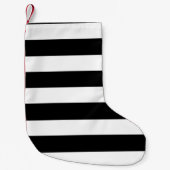 Modern zwart-wit Stripes patroon Kleine Kerstsok (Voorkant)