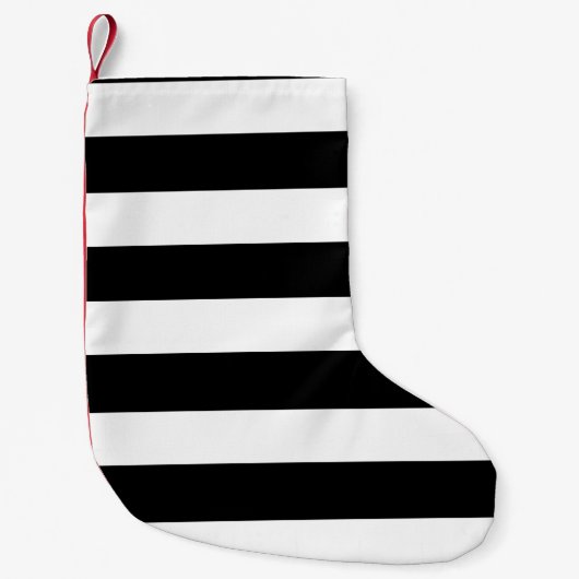 Modern zwart-wit Stripes patroon Kleine Kerstsok (Voorkant)