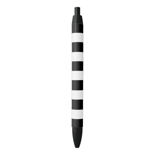 Modern zwart-wit Stripes patroon Zwarte Inkt Pen (Voorkant Verticaal)