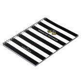 Modern zwart wit Stripes wachtwoord Notitieboek (Linkerzijde)
