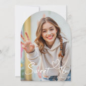 Modern zwart-wit Sweet 16 Photo Arch Kaart (Achterkant)