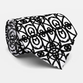 Modern zwart-wit Tao-patroon Stropdas (Opgerold)