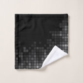 Modern zwart-wit tegelpatroon bad handdoek (Wasdoekje)