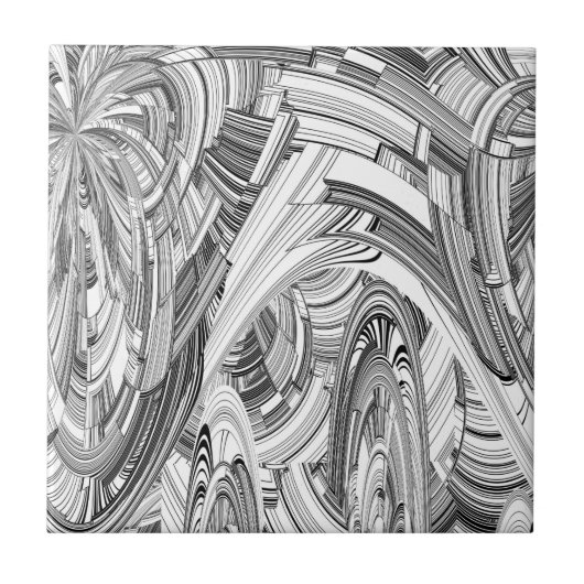 Modern zwart-wit tegeltje (Voorkant)