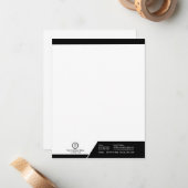 Modern Zwart-wit Thema Branded Custom Logo Notitiekaartje (Voorkant / Achterkant in situ)