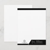 Modern Zwart-wit Thema Branded Custom Logo Notitiekaartje (Voorkant / Achterkant)