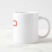Modern zwart wit trendy rood monogram grote koffiekop (Rechts)