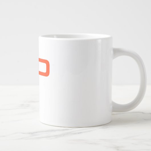 Modern zwart wit trendy rood monogram grote koffiekop (Rechts)