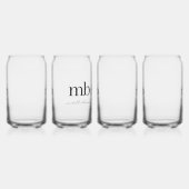 Modern Zwart Wit Trendy Script Initiaal Monogram Blikvorm Glas (Links)