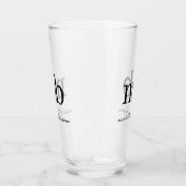Modern Zwart Wit Trendy Script Initiaal Monogram Glas (Links)
