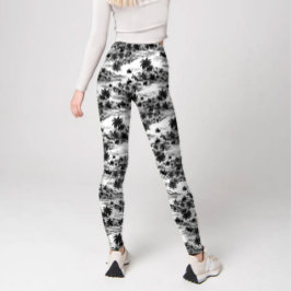 Modern Zwart & Wit Tropisch Haiwaï-eiland Leggings