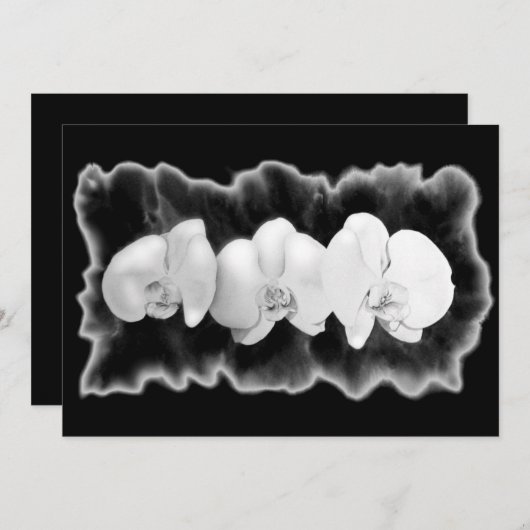 Modern Zwart Wit tropische orchidee schilderij Kaart (Voorkant / Achterkant)