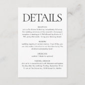 Modern Zwart Wit Trouwen Guest Info Details Informatiekaartje (Voorkant)