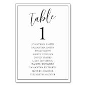 Modern Zwart & Wit Trouwtafel Nummer Kaart (Achterkant)
