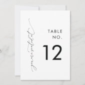 Modern Zwart & Wit Trouwtafel Nummer Kaarten (Voorkant)