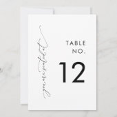 Modern Zwart & Wit Trouwtafel Nummer Kaarten (Achterkant)