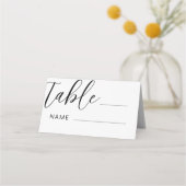 Modern Zwart & Wit Trouwtafelnummer Plaatskaartje (Voorkant)