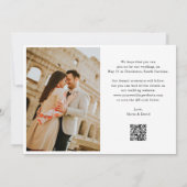Modern Zwart-wit | Twee foto- en QR-code Save The Date (Achterkant)