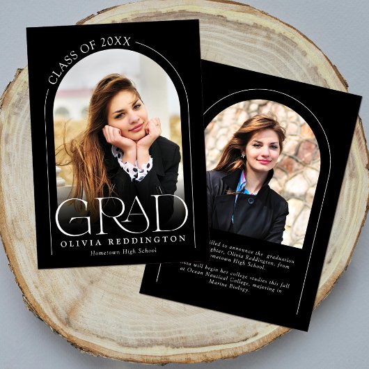 Modern Zwart Wit Typografie 2 Photo Arch Afstudeer Aankondiging