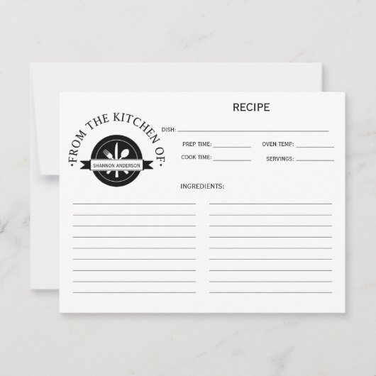 Modern zwart-wit uit de keuken van het recept (Voorkant)