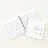 Modern Zwart & Wit Uniek Bruiloft Gastenboek Notitieboek (Binnen)
