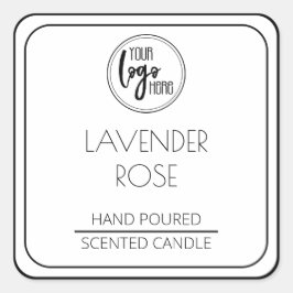 Modern Zwart-wit Uw Logo Soy Candle Label
