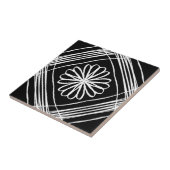 Modern zwart wit ventilatorpatroon tegeltje (Zijkant)