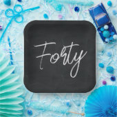 Modern zwart-wit verjaardagsfeestje papieren bordje (Feest)