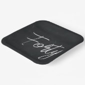 Modern zwart-wit verjaardagsfeestje papieren bordje (Gebogen)