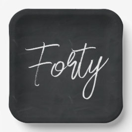 Modern zwart-wit verjaardagsfeestje papieren bordje