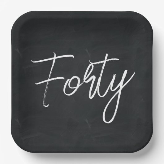 Modern zwart-wit verjaardagsfeestje papieren bordje (Voorkant)