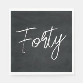 Modern zwart-wit verjaardagsfeestje servet