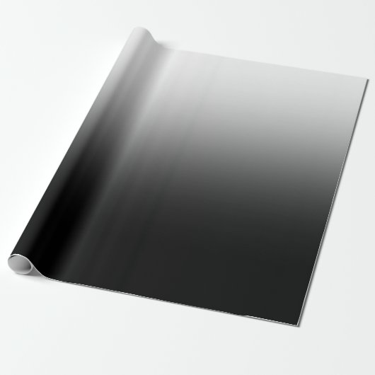 Modern zwart-wit verloop minimalistisch ontwerp cadeaupapier (Uitgerold)