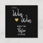 Modern zwart wit Verwijs een vriend Aanbevelingskaartje (Voorkant)