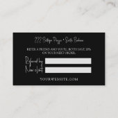 Modern Zwart Wit Verwijs een Vriend Verwijzing Kaa (Achterkant)