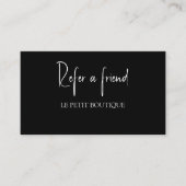 Modern Zwart Wit Verwijs een Vriend Verwijzing Kaa (Voorkant)