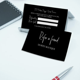 Modern Zwart Wit Verwijs een Vriend Verwijzing Kaa