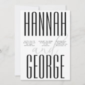 Modern Zwart & Wit Vetgedrukte Eenvoudige QR Code Kaart (Voorkant)