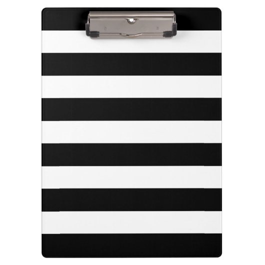 Modern zwart-wit vetgedrukte strepen patroon klembord (Voorkant)