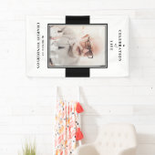 Modern Zwart & Wit Viering van het Leven Foto Spandoek (Insitu)
