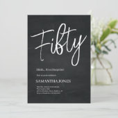 Modern Zwart-wit Vijftig 50ste Verjaardagsfeest Kaart (Staand voorkant)