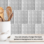 Modern zwart wit visgraat tegeltje