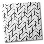 Modern zwart wit visgraat tegeltje<br><div class="desc">Een nieuwe kijk op een klassiek patroon. Gebruik dit eenvoudige en chique zwart-wit visgraat met stijlvolle 'rommelige lijnen' als achtergrond om uw leefruimte aan te passen. Je kunt ook de achtergrondkleur veranderen om het echt je eigen look te maken. Bovendien kun je de zwarte visgraatlijnen ook een compleet andere kleur...</div>