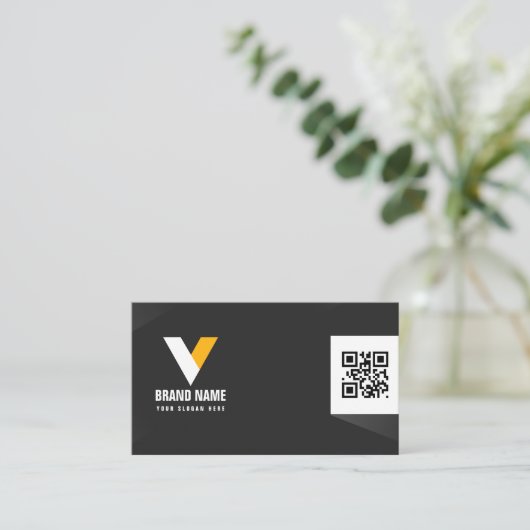 Modern zwart-wit visitekaartje (Staand voorkant)