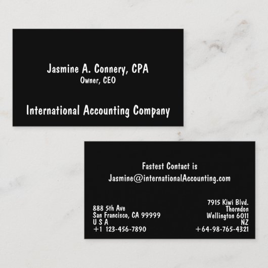 Modern zwart-wit visitekaartje (Voorkant / Achterkant)