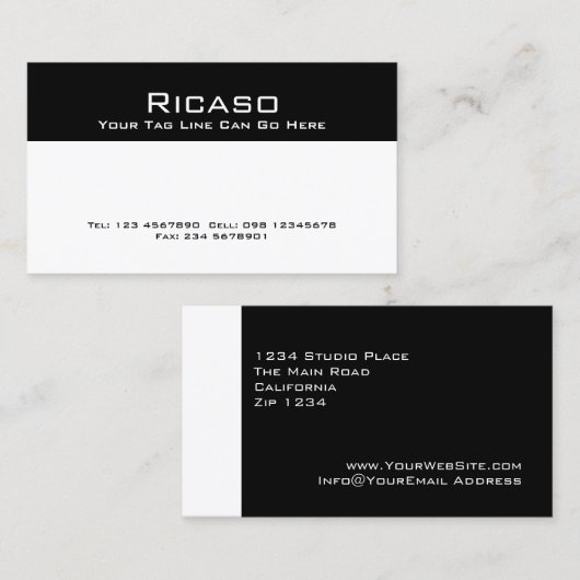 Modern zwart-wit visitekaartje (Voorkant / Achterkant)