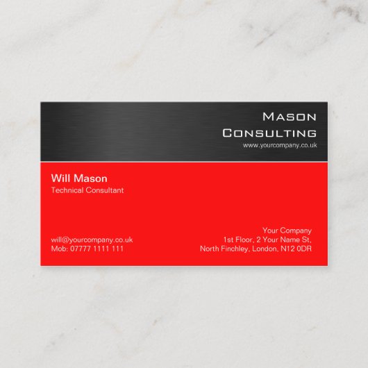 Modern zwart-wit Visitekaartje (Voorkant)