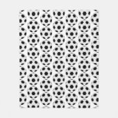 Modern zwart-wit voetbalpatroon fleece deken (Voorkant)